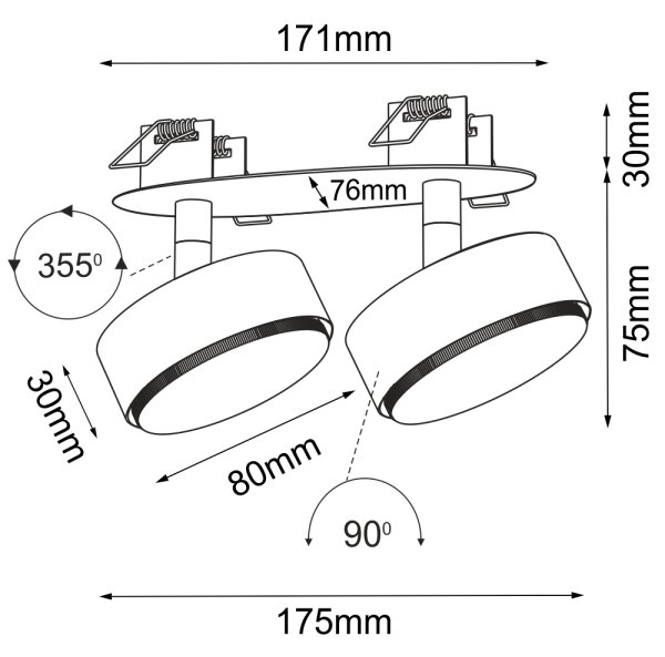 Brosline 3276 - Zápustené bodové svietidlo DROP 2xGX53/9W/230V biela