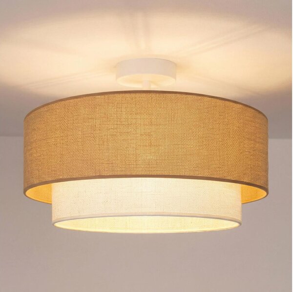 Brilagi - Prisadený LED luster BOHO ECO 1xE27/10W/230V pr. 40 cm béžová/krémová