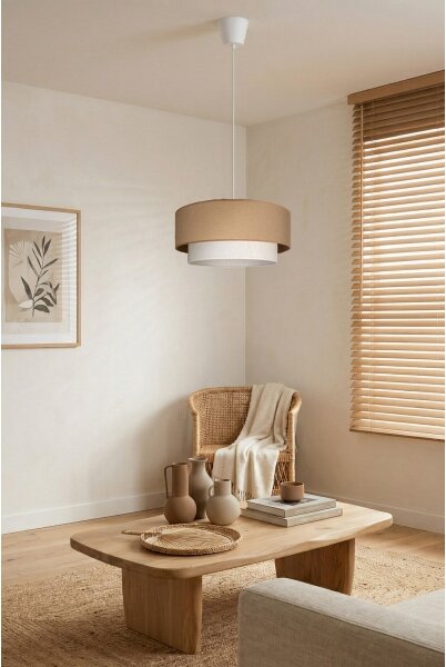 Brilagi - LED luster na lanku BOHO ECO 1xE27/10W/230V pr. 40 cm béžová/krémová