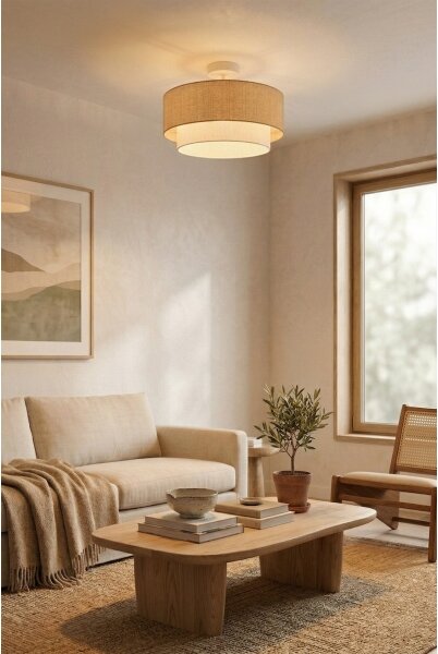 Brilagi - Prisadený LED luster BOHO ECO 1xE27/10W/230V pr. 40 cm béžová/krémová