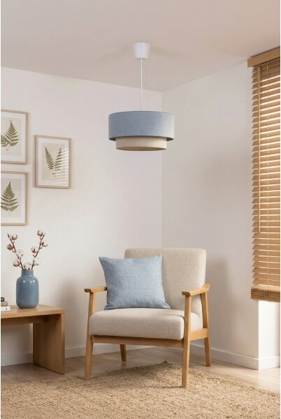 Brilagi - LED luster na lanku BOHO ECO 1xE27/10W/230V, priemer 40 cm, modrá/krémová