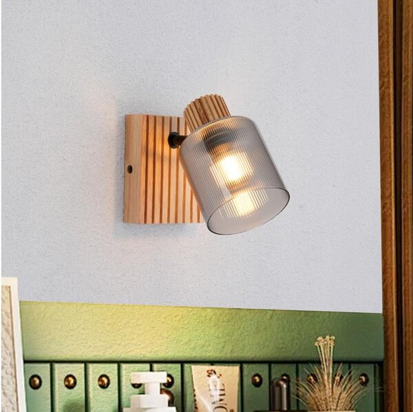 Brilagi - Nástenné bodové svietidlo HYGGE 1xE14/15W/230V drevené/dymové