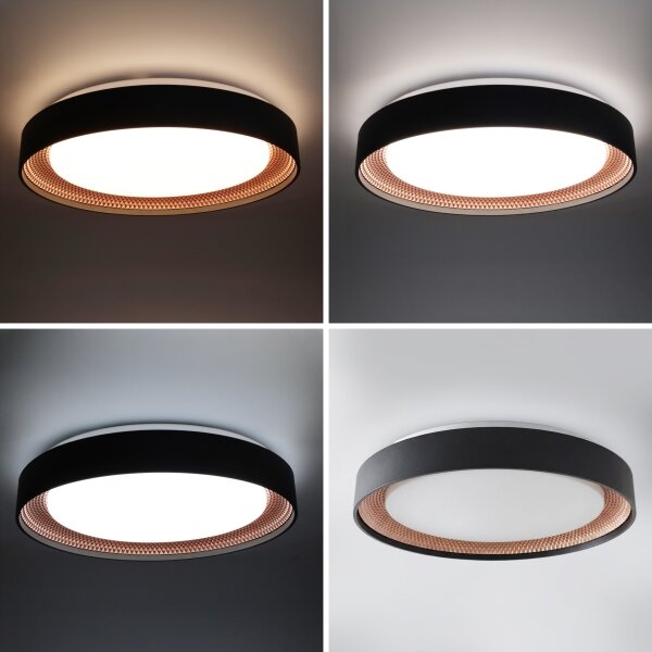 Brilagi - LED stmievateľné stropné svietidlo WALDO LED/48W/230V priemer 40 cm čierna/zlatá + diaľkové ovládanie