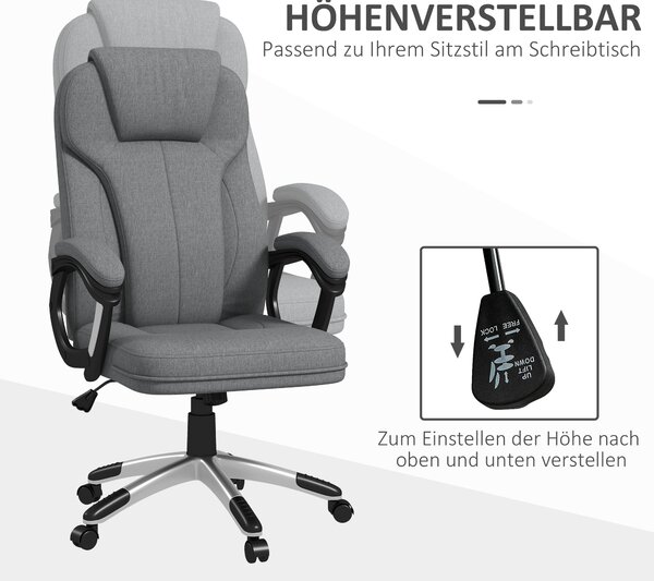 VINSETTO Kancelárske kreslo s funkciou hojdania 66 x 75 x 110-120 cm sivé