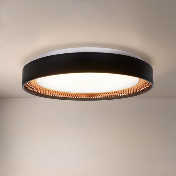 Brilagi - LED stmievateľné stropné svietidlo WALDO LED/48W/230V priemer 40 cm čierna/zlatá + diaľkové ovládanie