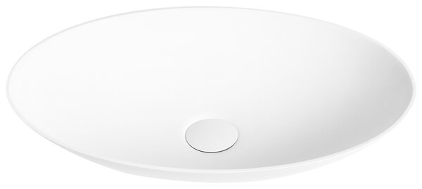Umývadlo na dosku biele solid surface oválne s tenkým okrajom moderná kúpeľňová umývadlová misa