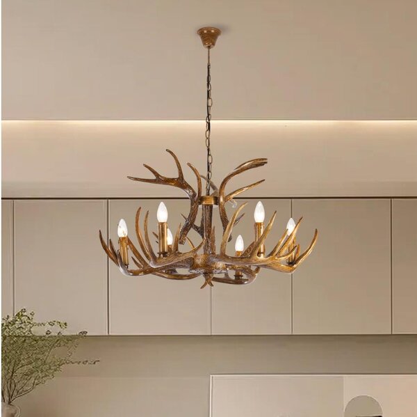 Brilagi - Závesný luster na reťazi DEER 6xE14/10W/230V, priemer 80 cm, v tvare parožia