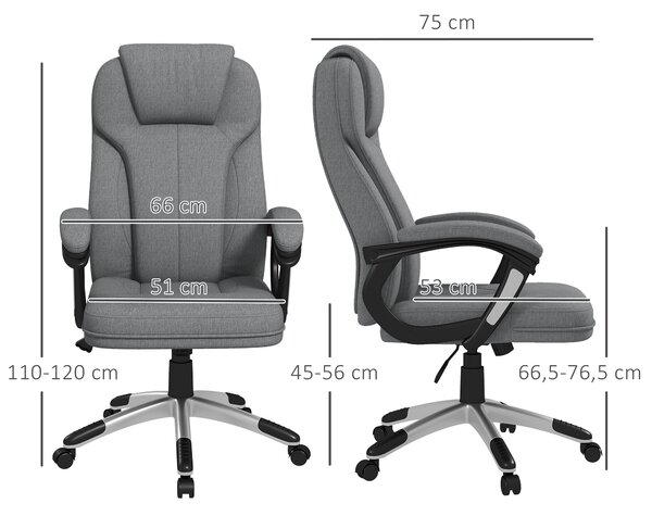 VINSETTO Kancelárske kreslo s funkciou hojdania 66 x 75 x 110-120 cm sivé