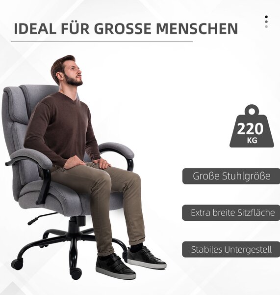Kancelárske kreslo VINSETTO nosnosť 220 kg sivá