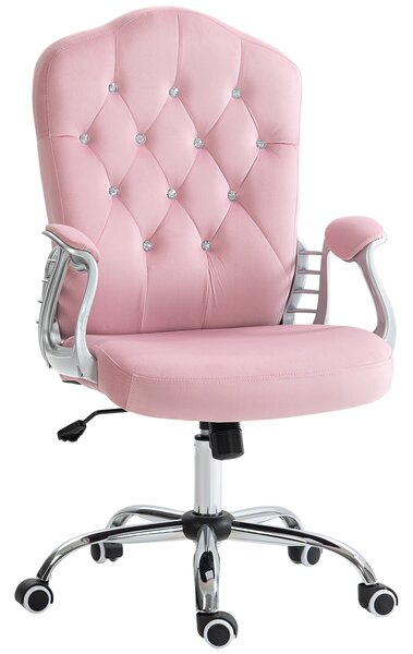 HOMCOM Kancelárske kreslo VINSETTO velvet pink