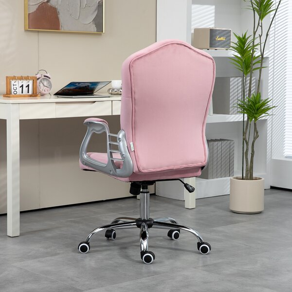 HOMCOM Kancelárske kreslo VINSETTO velvet pink