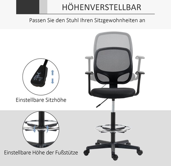 Kancelárske kreslo VINSETTO s podnožkou 60 x 56 x 110-132 cm čierne