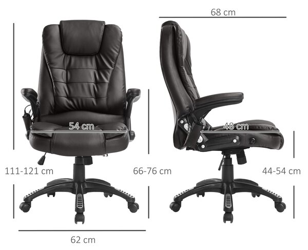 HOMCOM Kancelárske kreslo s masážnou fukciou imitácia kože čierne