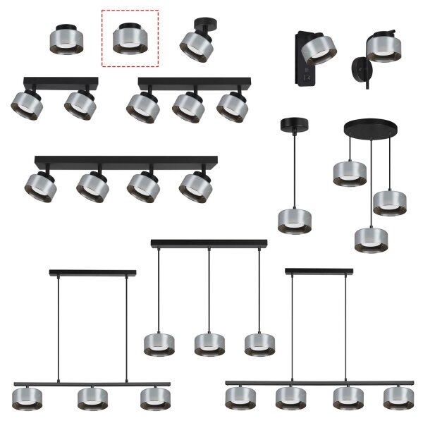 Brilagi - LED Podhľadové svietidlo AURA LUX 1xGX53/30W/230V priemer 13 cm čierne/dymové