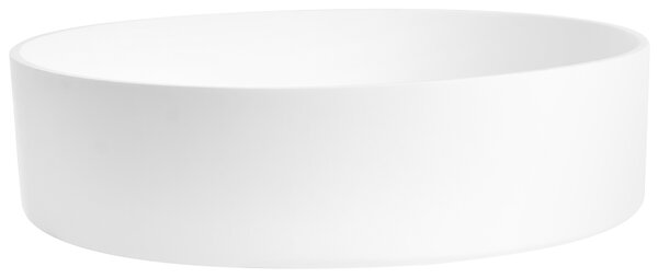 Umývadlo na dosku biele solid surface okrúhle s tenkým okrajom moderná kúpeľňová umývadlová misa