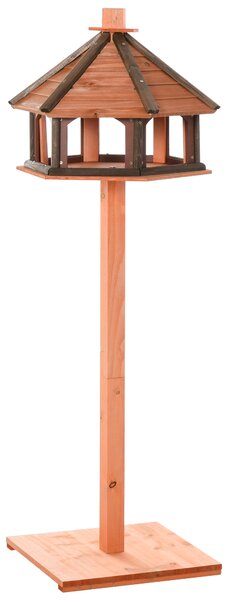 PAWHUT Vtáčie kŕmidlo drevená vila 52 x 130 x 52 cm prírodné drevo
