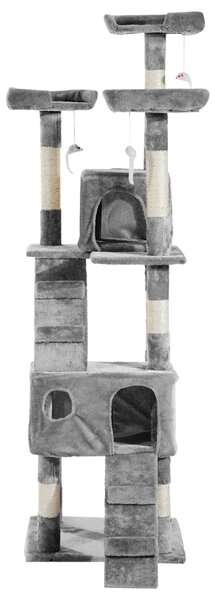 PAWHUT Škrabadlo pre mačky XXL 49 x 173 x 49 cm sivé
