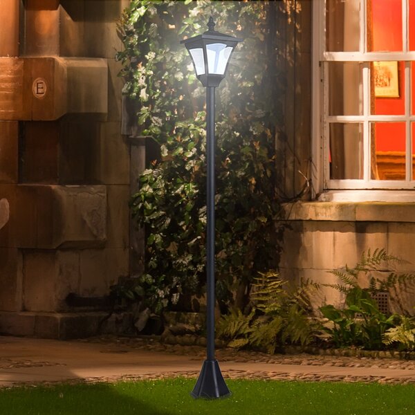 OUTSUNNY Záhradná solárna lampa PATH LIGHT 15 x 15 x 120 cm čierna