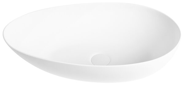 Umývadlo na dosku biele solid surface oválne s tenkým okrajom moderná kúpeľňová umývadlová misa
