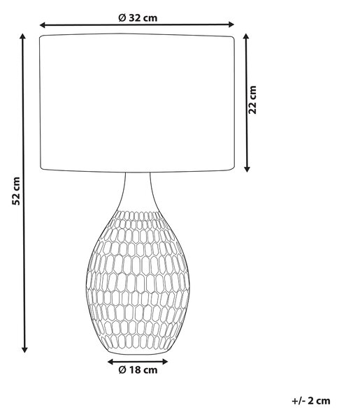 Stolná lampa žltá keramická 54 cm lesklý podstavec látkové tienidlo retro dizajn obývacia izba spálňa