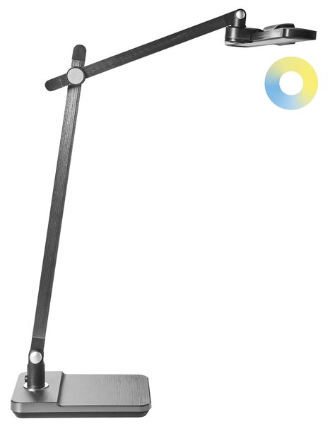 Stolná LED lampa sivá syntetický materiál 3 režimy teploty svetla so stmievačom dotyková nastaviteľná kancelária