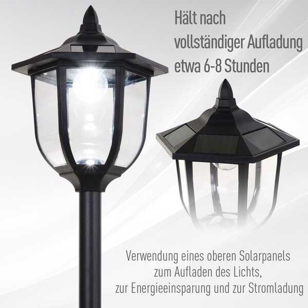 OUTSUNNY Záhradný lampáš Ø26,5 x 177 cm čierny