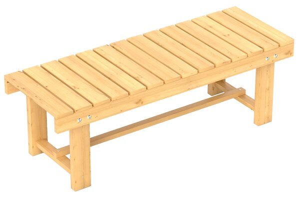 OUTSUNNY Dvojmiestna záhradná lavica z masívneho dreva 110 x 38 x 35 cm prírodná