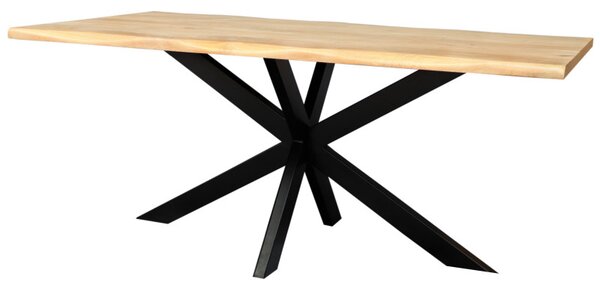 Jedálenský stôl s kovovými nohami 160x90 cm z mangového dreva