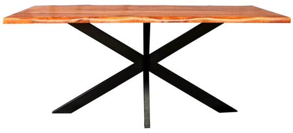 Jedálenský stôl s kovovými nohami 160x90 cm z indického masívu palisander