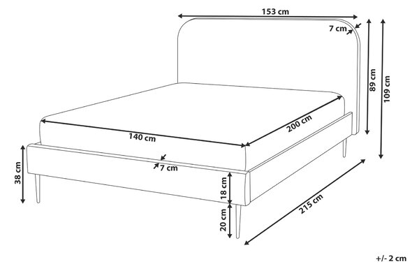 Posteľ žltá čalúnená zamatová 140 x 200 cm čalúnené čelo zlaté nohy lamelový rošt minimalistický dizajn