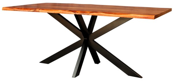 Jedálenský stôl s kovovými nohami 160x90 cm z indického masívu palisander