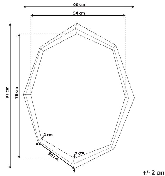 Nástenné zrkadlo strieborné MDF sklo 91 x 66 cm osemuholníkový geometrický tvar moderný glamour štýl dekorácie doplnky