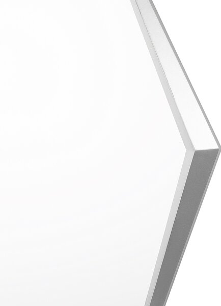 Nástenné zrkadlo strieborné MDF sklo 91 x 66 cm osemuholníkový geometrický tvar moderný glamour štýl dekorácie doplnky