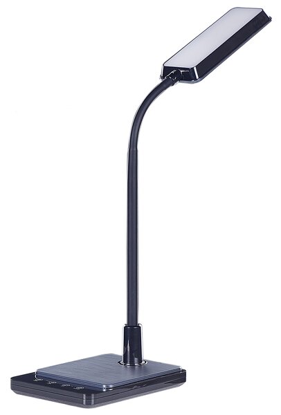 LED stolová lampa čierna syntetický materiál kancelárska lampa s nastaviteľným ramenom a stmievačom