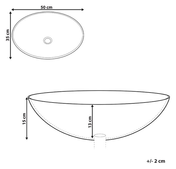 Umývadlo na dosku biele solid surface oválne s tenkým okrajom moderná kúpeľňová umývadlová misa