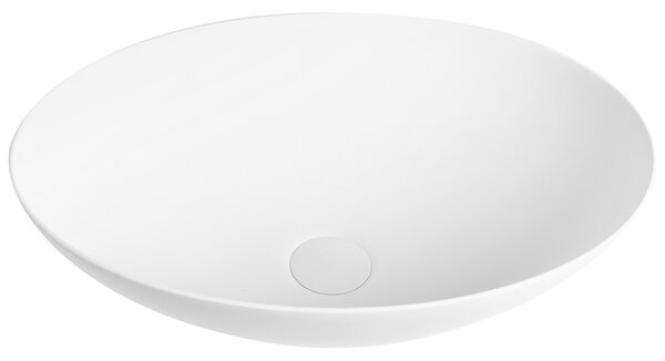 Umývadlo na dosku biele solid surface oválne s tenkým okrajom moderná kúpeľňová umývadlová misa