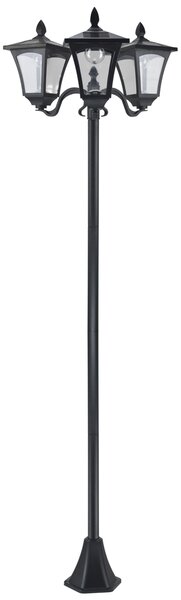 OUTSUNNY Solárna záhradná lampa s tromi svetlami 52 x 47 x 183 cm čierna