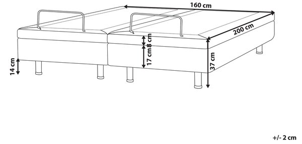 Čalúnená polohovateľná posteľ tmavosivá 160 x 200 cm elektrické nastavenie s diaľkovým ovládaním čalúnený rám postele bez čela