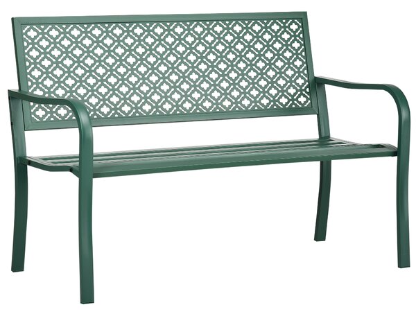 Záhradná lavička HOMCOM nosnosť 280 kg 127 x 63 x 83 cm tmavozelená