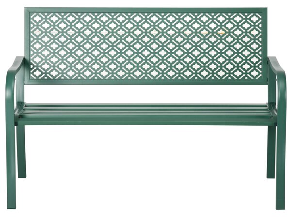 Záhradná lavička HOMCOM nosnosť 280 kg 127 x 63 x 83 cm tmavozelená