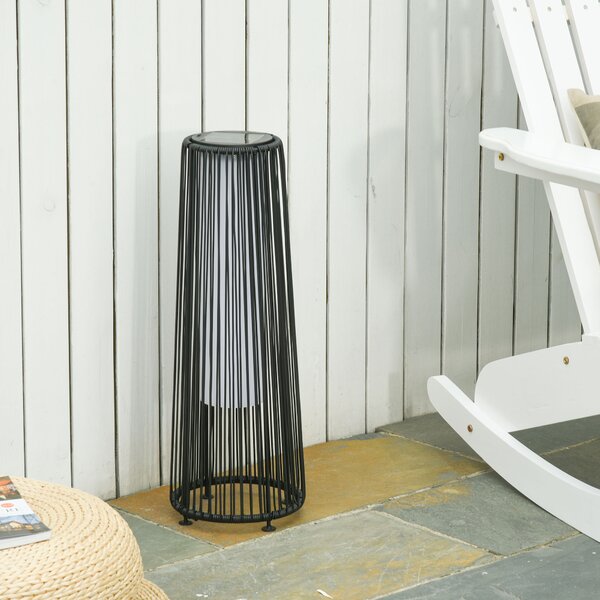 OUTSUNNY Solárna záhradná lampa so svetelným senzorom 22 x 22 x 61 cm čierna