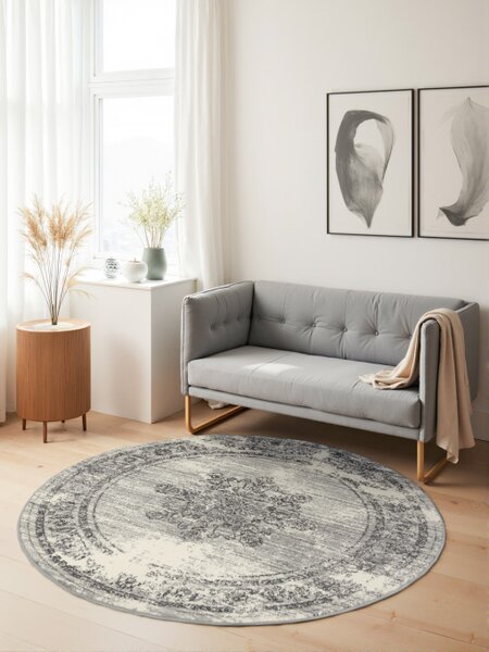 Koberec Hanse Home Gloria Lydia krémový / sivý kruh