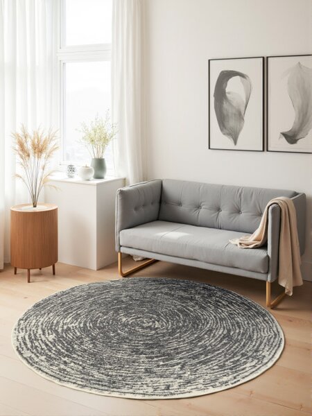 Koberec Hanse Home Gloria Cavallo krémový / sivý kruh