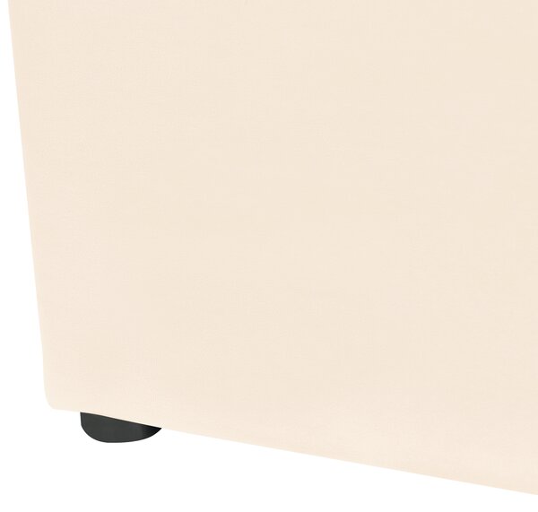 Posteľ s úložným priestorom krémová biela zamatová čalúnená 140 x 200 cm prešívané čelo elegantný glamour dizajn