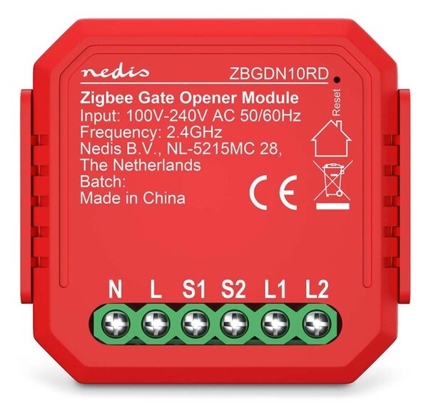 Nedis ZBGDN10RD - Inteligentný spínač garážových vrát SmartLife Zigbee Tuya