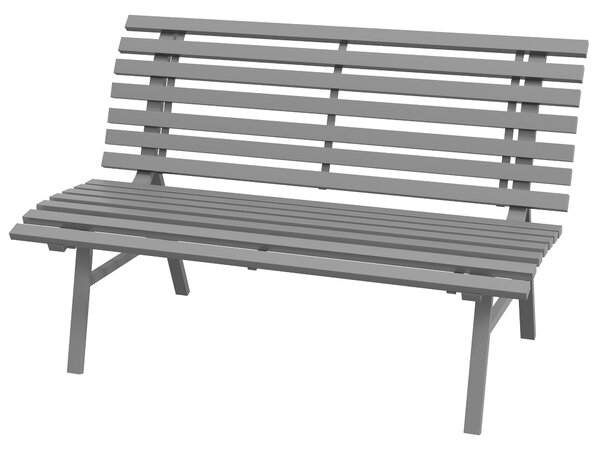 OUTSUNNY Záhradná lavica KLASIK dvojmiestna hliníková 123 x 67 x 79 cm sivá