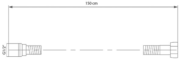 Sapho Sapho, SOFTLEX plastová sprchová hadica, hladká, 150cm, čierna, 1208-17
