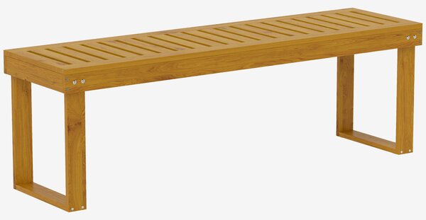 OUTSUNNY Dvojmiestna záhradná lavica drevená nosnosť 300 kg 128 x 51 x 73 cm teakové drevo