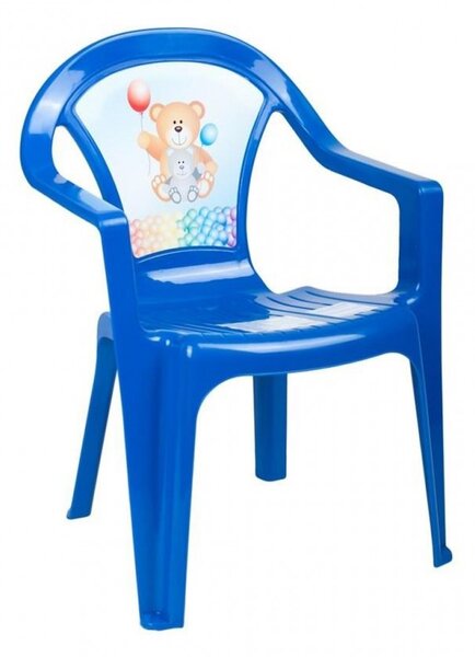 Detský záhradný nábytok - Plastová stolička modrá, Vhodnosť: Pre chlapcov