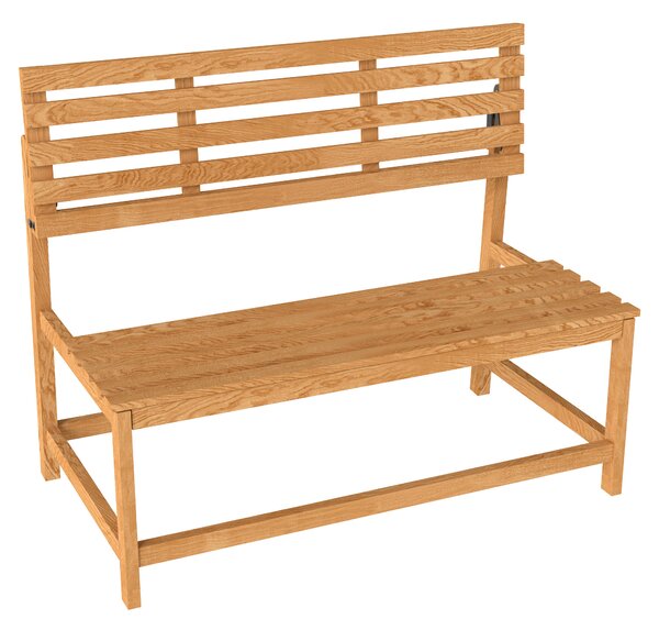 OUTSUNNY Dvojmiestna záhradná lavica drevená nosnosť 240 kg 110 x 61 x 89 cm teakové drevo